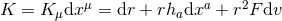 μ a 2 K = K μdx = dr + rhadx + r F dv