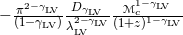 π2−γLV--DγLV---ℳ1c−γLV-- − (1− γLV)λ2L−VγLV(1+z)1−γLV