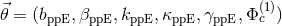 ⃗𝜃 = (b ,β ,k ,κ ,γ ,Φ(1)) ppE ppE ppE ppE ppE c
