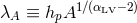 1β(αLV −2) λA ≡ hpA
