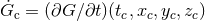 GΛc = (∂G β∂t)(tc,xc,yc,zc)