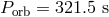P = 321.5 s orb