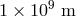 9 1 × 10 m