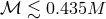 ℳ ≲ 0.435M