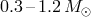 0.3– 1.2 M ⊙