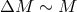 ΔM ∼ M