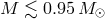 M ≲ 0.95 M ⊙