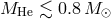 MHe ≲ 0.8M ⊙
