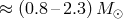 ≈ (0.8 –2.3)M ⊙
