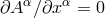 ∂A α∕∂x α = 0