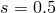 s = 0.5