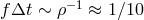 −1 fΔt ∼ ρ ≈ 1∕10