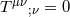 μν T ;ν = 0