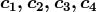 c1,c2, c3,c4