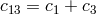 c13 = c1 + c3