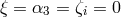 ξ = α3 = ζi = 0