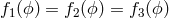 f1(ϕ ) = f2(ϕ) = f3(ϕ)