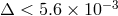 Δ < 5.6 × 10−3