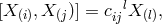 l [X (i),X (j)] = cij X (l),