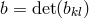 b = det(bkl)