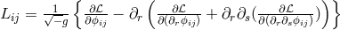 --1- {-∂β- (--∂β--- ---∂β----) } Lij = √ −g ∂Οij − ∂r ∂(∂rΟij) + ∂r∂s(∂(∂r∂sΟij))