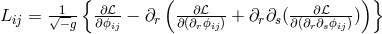 --1- {-∂ℒ- (--∂ℒ--- ---∂ℒ----) } Lij = √ −g ∂ϕij − ∂r ∂(∂rϕij) + ∂r∂s(∂(∂r∂sϕij))