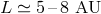L ≃ 5– 8 AU