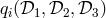 qi(𝒟1,𝒟2, 𝒟3 )