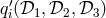 ′ qi(𝒟1,𝒟2, 𝒟3 )