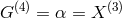 G(4) = α = X (3)