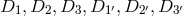 D1, D2, D3, D1′,D2 ′,D3 ′