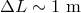 ΔL ∼ 1 m