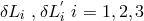 δLi ,δL′ i = 1,2,3 i