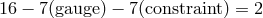 16 − 7(gauge ) − 7(constraint) = 2