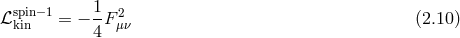 ℒspin− 1= − 1-F 2 (2.10 ) kin 4 μν