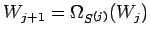 $W_{j+1} = \Omega_{S^{(j)}} (W_j)$