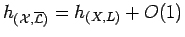 $ h_{({\mathcal{X}}, \overline{{\mathcal{L}}})} = h_{(X,L)} + O(1)$