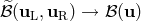 ^ℬ(u ,u ) → ℬ(u ) L R