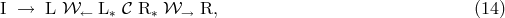 I → L 𝒲 ← L ∗ 𝒞 R ∗ 𝒲 → R, (14 )