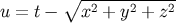 u = t − ∘x2--+-y2-+-z2