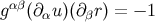 gαβ(∂αu)(∂βr) = − 1