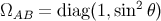 2 ΩAB = diag(1,sin θ)