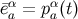¯eαa = p αa(t)