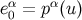 eα0 = pα(u)