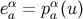 eαa = p αa(u)