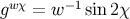 gwχ = w −1sin2 χ