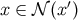 ′ x ∈ 𝒩 (x )