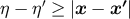 η − η′ ≥ |x − x ′|