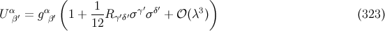 ( ) U α′ = gα ′ 1 + 1-R ′′σγ′σ δ′ + 𝒪 (λ3) (323 ) β β 12 γδ