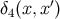 δ (x, x′) 4